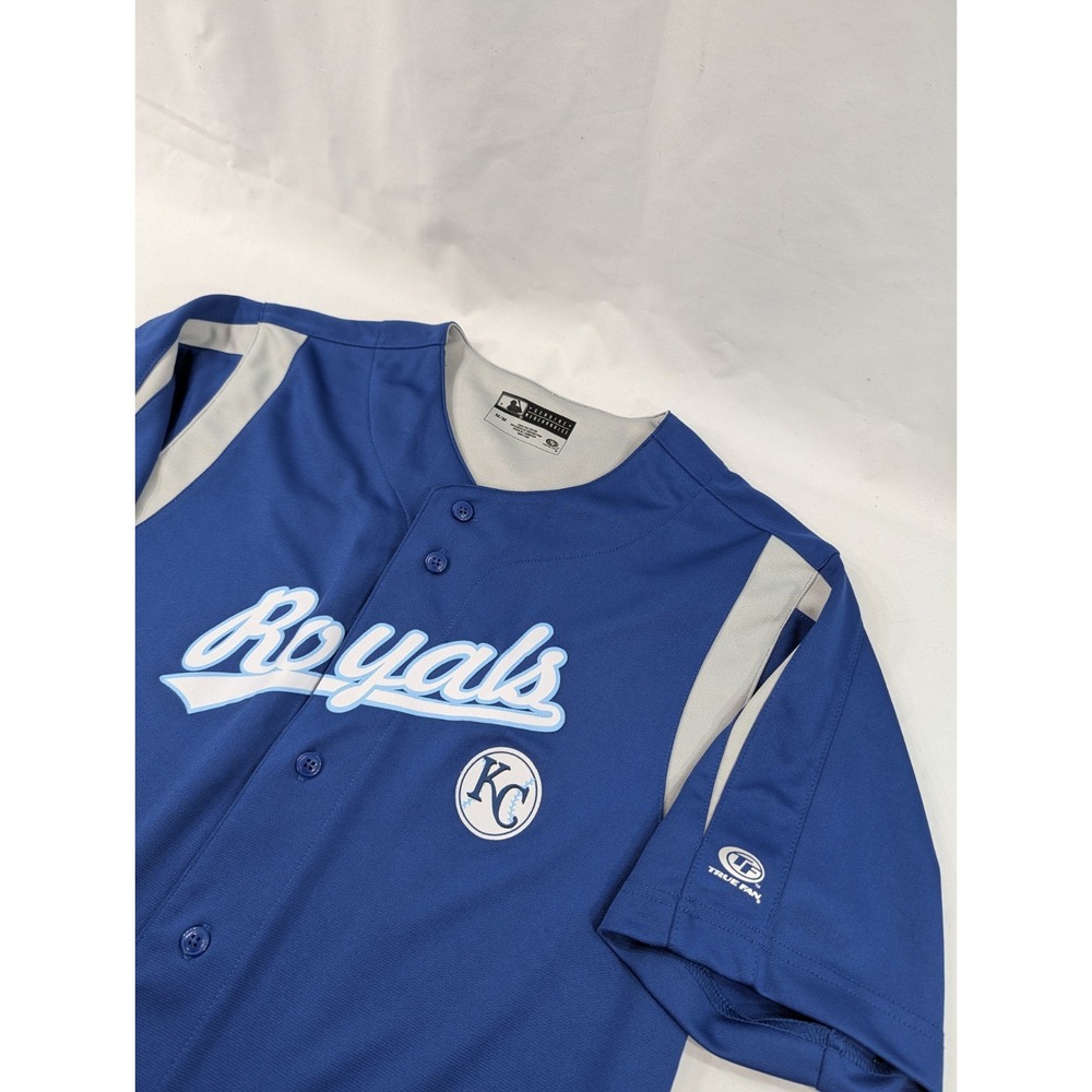 Kansas City Royals Jersey Medium True Fan MLB Genuine‎ Merchandise Blue Gold